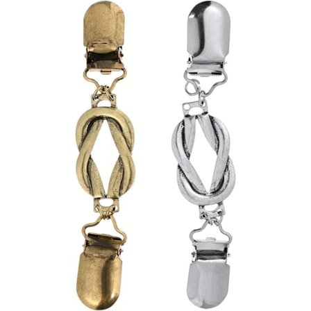 2-pak vintage trøjesjal retro kofteknap krageklemmer kjole skjorte broche klemmer spænder