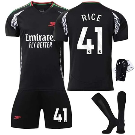 2425 Arsenal udebane sæt RICE fodboldtrøje med sokker+beskyttelsesudstyr