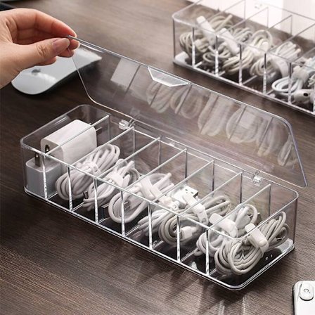 Transparent kabelförvaringsbox Datalinjeladdare Wire Organizer