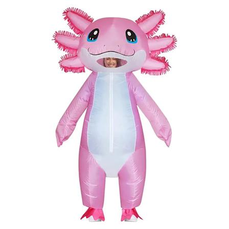 Vuxen Halloween Salamander Rosa Uppblåsbar Kläder Cosplay Kostym Jumpsuit För Män Kvinnor Outfits Karneval Fest Xmas Dräkt ﻿ One Size Adult