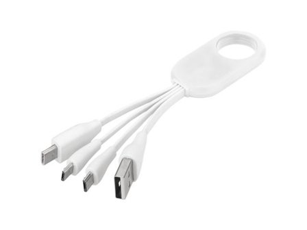 LaddningskabelTroup 4-i-1 vit - Lyreco - Profilsortiment - Mobiler och tablets - Laddningskablar