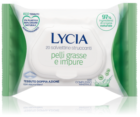 Lycia 20 Salviette Struccanti Pelli Grasse E Impure