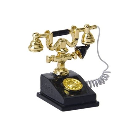 1/12 Dukkehus Miniatyr Retro Telefon Vintage Telefon