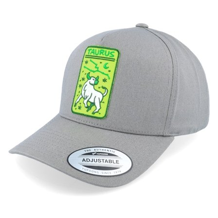 Iconic - Grå adjustable Caps - Taurus Horoscope Grey/Neon A-frame Adjustable @ Hatstore