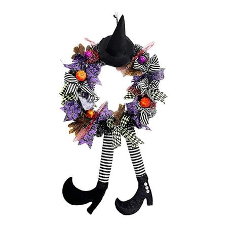 Halloweenkrans Läskig Semester DIY Dekoration - Skallehus Och Spöke Krans För Halloweenfest Halloween Dekorationer För Hemmet Skräck Halloween