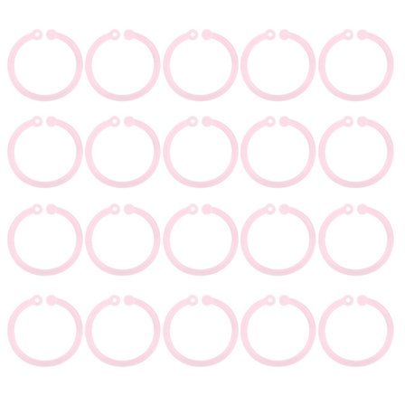 20 st plast ringar transparenta flexibla lösblad pärm ringar för skola hem kontor kort dokument anteckningsbok rosa