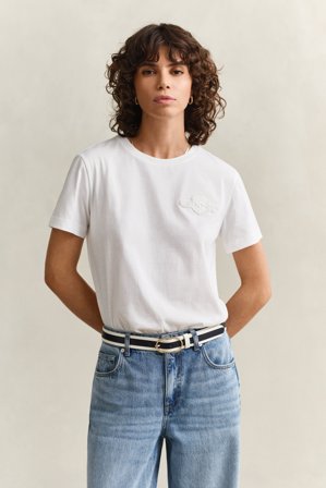 GANT Damen Tonal T-Shirt (M) Weiß