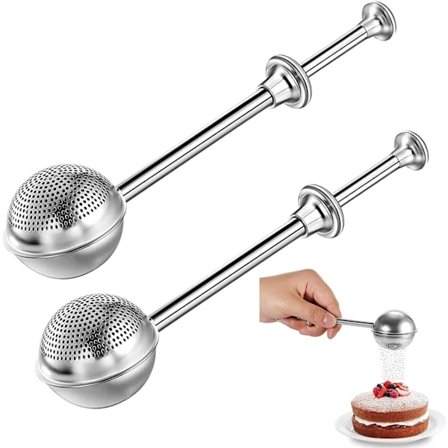 Kaksugarspridare, Rostfritt Stål Socker Mjöl Kryddor Kanel Chokladpulver Skaka Damm Dispenser Sil, Tepåse