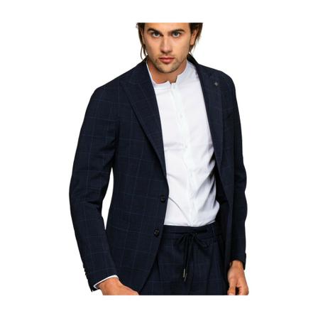 Tagliatore, Jacket Wales Sersuker Rever Lancia Blauw, Heren, Maat:L
