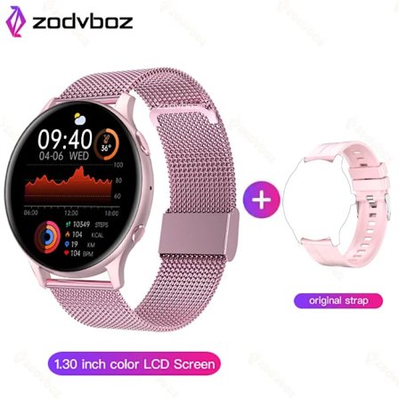 OLED Mode Smartklocka Dam Puls Blodtryck Multifunktionell Sportklocka Herr Dam Vattentät Smartwatch Kvinnor