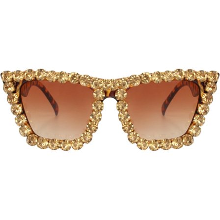 Uusin malli 2025 Kimaltelevat timanttiset aurinkolasit Bling Neliökehys Festivaali Disko Strassi Asusteet Kilpikonna Ruskea