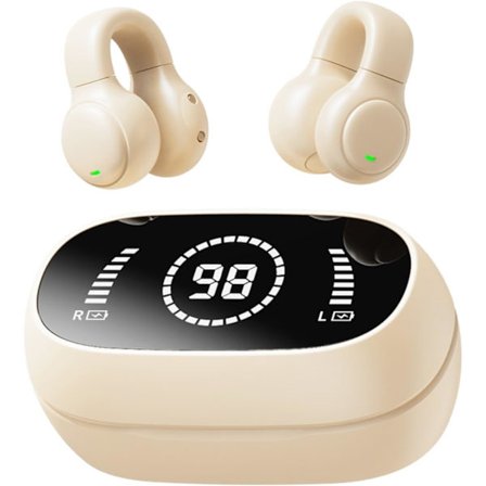 Bluetooth Trådlösa Clip-On Öronhörlurar Headset Vattentätt Benledning Öronproppar Induktion Hörlurar