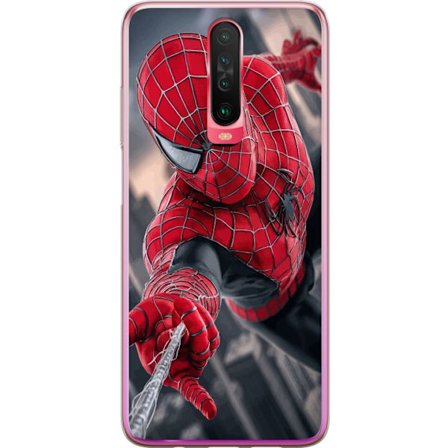 Kompatibel Mobilcover til Xiaomi Xiaomi Redmi K30 Dynamisk Spider-Man-illustration i action-perspektiv, superheltetema med bevægelsesenergi og cinema