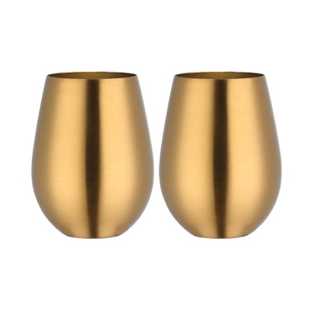 Farsdagspresent rostfritt stål stamfritt vinglas, portabelt vinglas för utomhusbruk för poolen, camping, matlagning - guld