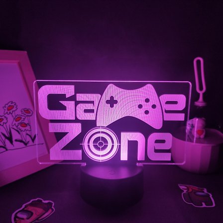 Game Over Neonlampa 3d Led Rgb Illusion Usb Nattljus Födelsedag Cool Present Till Vän Säng Spelrum Bord Färgglad DekorationSvart Lampfot D