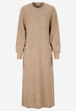 Cellbes of Sweden - Supermyk kjole med lommer Beata i kamelbeige melert for damer i størrelse 54/56