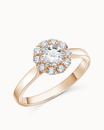 Rosettring Ebba 18K Rose Gull Naturlig Diamant 0.30 Carat - Forlovelsesringer & Gifteringer hos Vanbruun