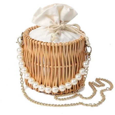 Dame Straw Strandtaske Sommer Clutch Rattan Flettet Pung Hæklet Tote