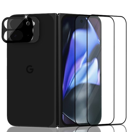 2-Pack Google Pixel 9 Pro Fold Näytönsuoja & 1-Pack linssinsuoja - Karkaistu Lasi 9H - Super laatu 3D