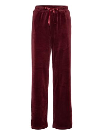 Vmathena Velvet H/W Pant Exp Bukser Med Lige Ben Burgundy Vero Moda