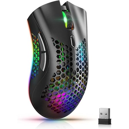 Trådlös spelmus, uppladdningsbar, USB-spelmus, RGB Ch