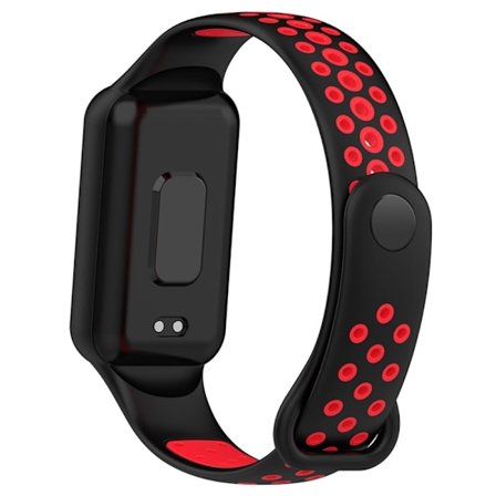 Amazfit Band 7 kaksivärinen silikonikellon hihna - Musta / Punainen
