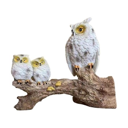 (Specialerbjudanden) Uggla i harts, trädgårdsdekoration, skulptur, rolig landskapsarkitektur, gräsmatta, trädgård Hs