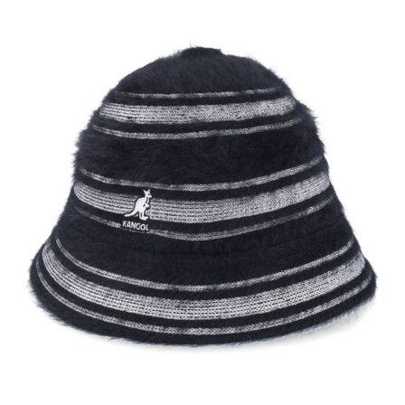 Kangol - Svart bucket Hatt - Furgora Pop Stripe Casual Black/White Bucket @ Hatstore