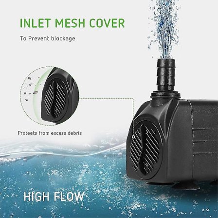 Nedsænkelig pumpe, vandpumpe med springvandspumpe med 5ft strømkabel