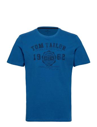 Logo Tee T-shirts Short-sleeved Sininen Tom Tailor