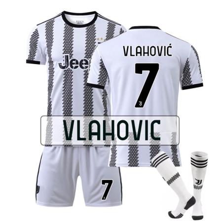 Ny Säsong 22-23 Juventus Hemma Barn Vuxna Fotbollströja Kostym Vlahovic 7 22 (120-130cm)