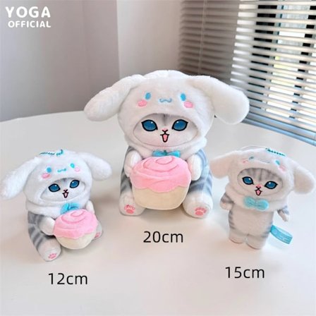 Kawaii Mofusand Sanrio Anime Harrastus Tempura Paistettu Pukeutumis My Melody Kuromi Cinnamoroll Pehmolelu Laukku Riipus Syntymäpäivälahja