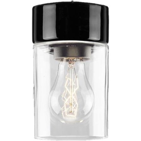 Ifö Electric Opus 100/175 Bastuarmatur IP44, rak, E27, klar Svart, Belysning