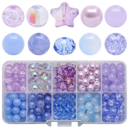 8MM runde perler farget krystallglassperler kontrastfarge 10 rutenettboks DIY smykketilbehør