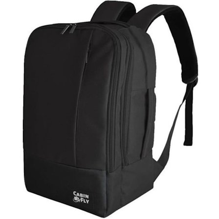 CabinFly Bellanca 40x20x25cm Ryanair Kabine Rygsæk Håndbagage Sort