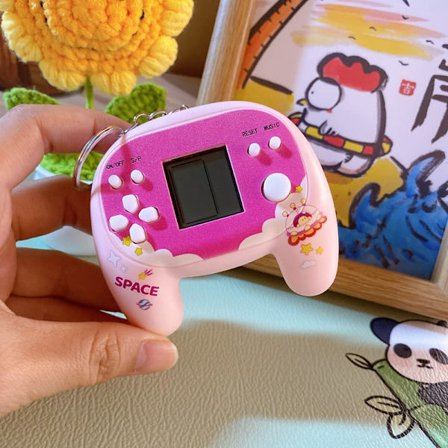 Mini Tetris Nøglering – Bærbart Puslespil, Sjov Samlergave til Gamere