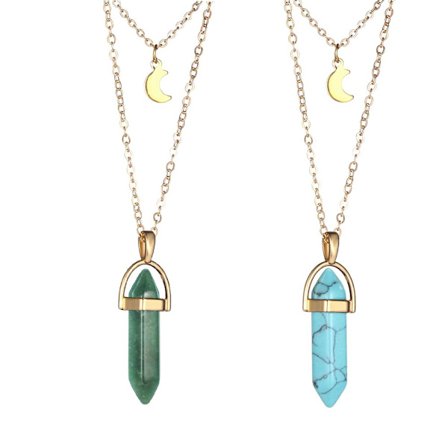 2/3/7 ST Kristallhalsband Sexkantigt hänge 4/5