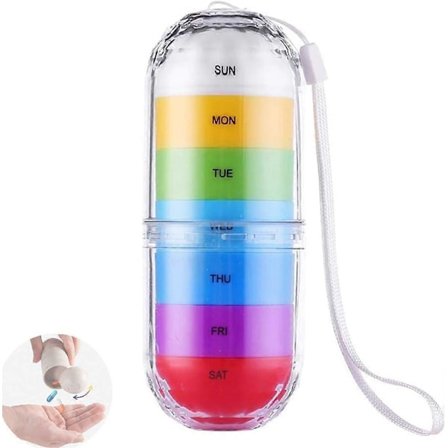 Kannettava Pillerirasia, Muovinen Pillerirasia Järjestäjä, Päivittäinen Pillerirasia Muovinen Pillerirasia Lääke- ja Vitamiiniannostelija Matka- ja 