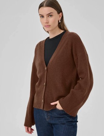 My Essential Wardrobe Huximw Knit Cardigan - Brown - L