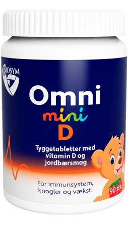 Biosym OmniMINI D Jordbær 90 tabl., Helse & Madvarer, Børnevitaminer, D-vitamin Til Børn