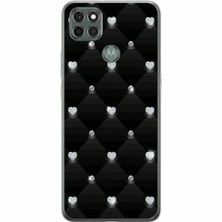 Motorola Moto G9 Power Genomskinligt Skal Bling Heart