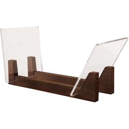 Vinylplateholder med stor kapasitet, akrylender, displaystativ, tre, LP-vinylalbum, skrivebord