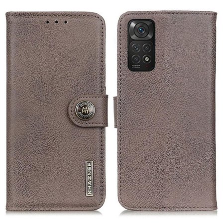 KHAZNEH Xiaomi Redmi Note 11 4G Fodral Läder Grå