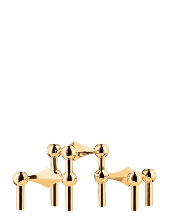 STOFF Nagel Stoff Nagel Candle Holder, Set With 3 Pieces - Gold - 6.9X10.2CM