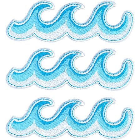 10 Stykker Ocean Bølge Brodererede Patches Blå Hav Bølge Stryge på Patch Bølge Applikation Reparations Patch til Tøj Kjole Jakker Kasketter DIY 