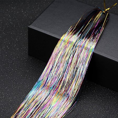36inch Hair Tinsel Sparkling Glitter Tinsel Fairy Hair Extensions Heat Resistant Party Highlight