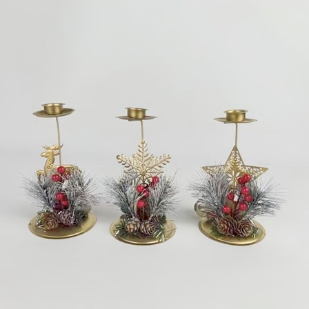 Joulukynttilänjalat, söpöt lumihiutalekynttilänjalat, jouluinen tunnelmakynttilänjalat, jouluinen sisustus (3 kpl)