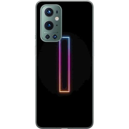 Kompatibelt Mobildeksel til OnePlus OnePlus 9 Pro Minimalistisk neonbokstav I i regnbuefarger mot mørk bakgrunn