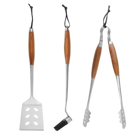 Mustang Grillredskaber i trææske, 3 stk - Træ, rustfrit stål | KitchenOne