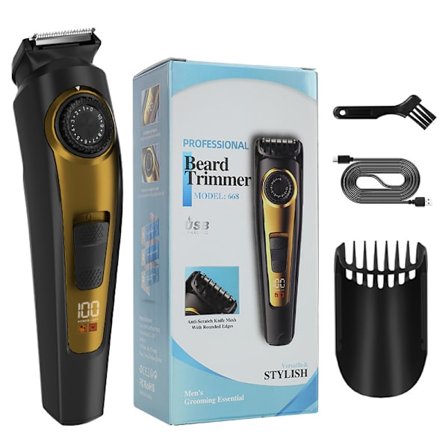 Elektrisk shaver til mænd - Multifunktionel kropshårstrimmer med justerbar længde via roterende afstandskamme - Elektrisk barbermaskine & hårklipper